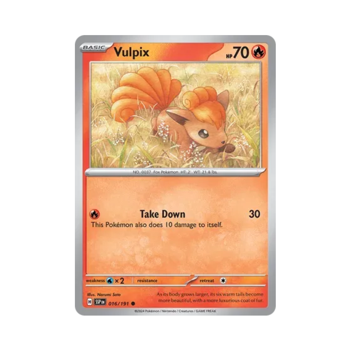포켓몬 TCG 식스테일 C 서징 스파크 (영문판)(Pokemon TCG Vulpix C Surging Sparks (English Ver.)) - 1