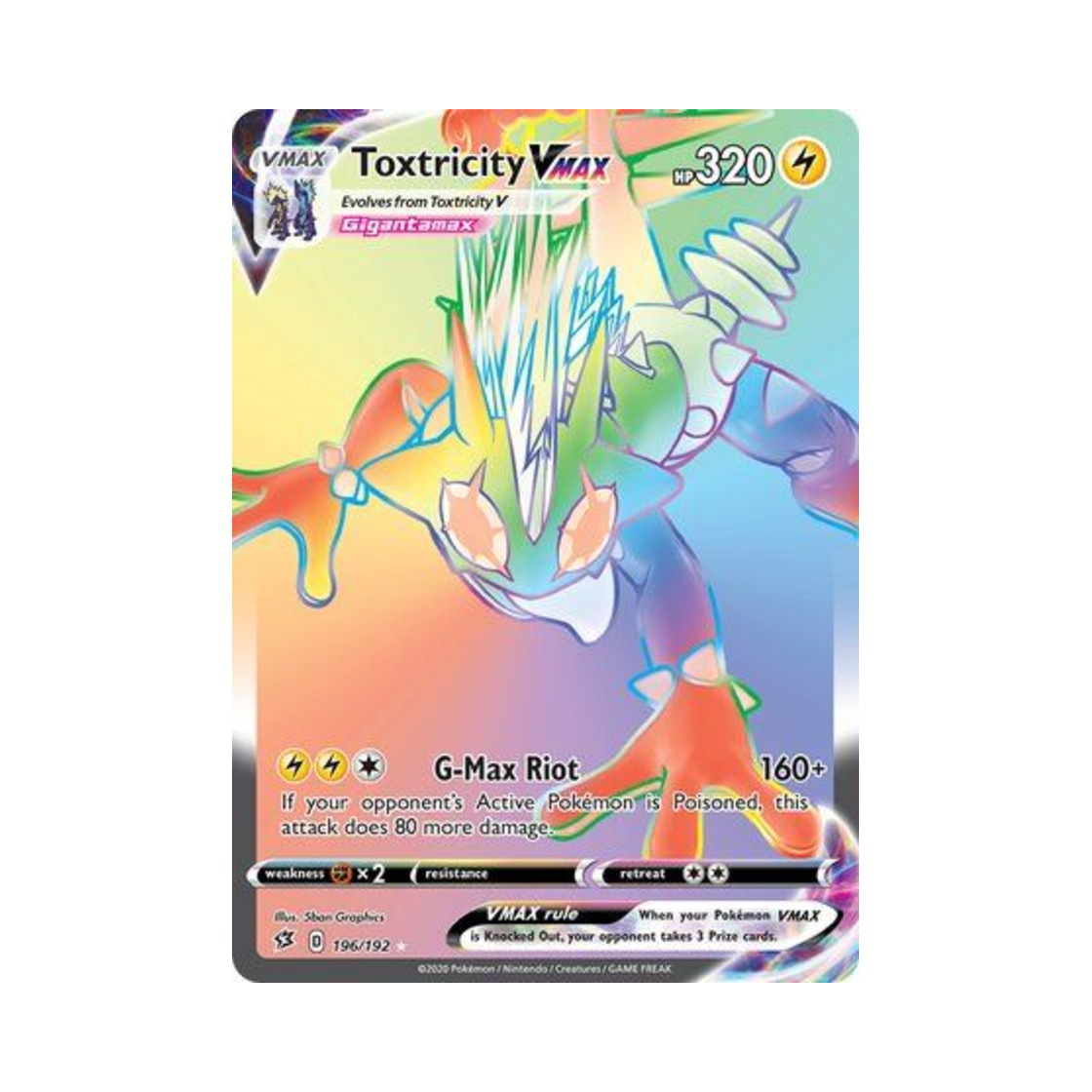 포켓몬 TCG 스트린더 VMAX RR 레벌 크래시 (영문판)(Pokemon TCG Toxtricity VMAX RR Rebel Clash (English Ver.))
