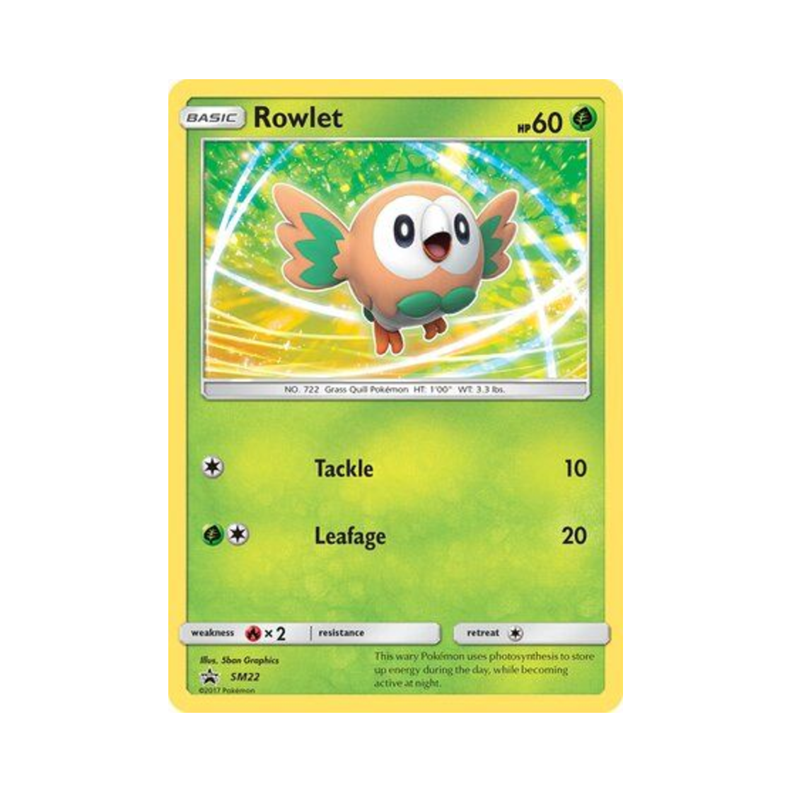포켓몬 TCG 나몰빼미 P 썬 & 문 프로모카드 (영문판)(Pokemon TCG Rowlet P Sun & Moon Promos (English Ver.))