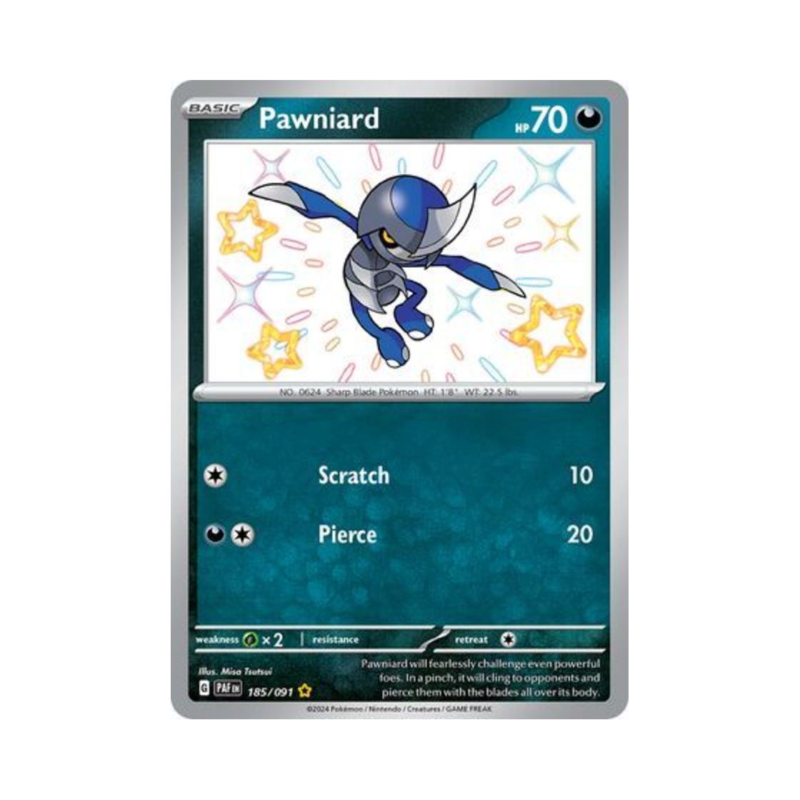 포켓몬 TCG 자망칼 SR 팔데아 페이트 (영문판)(Pokemon TCG Pawniard SR Paldean Fates (English Ver.)) - 1