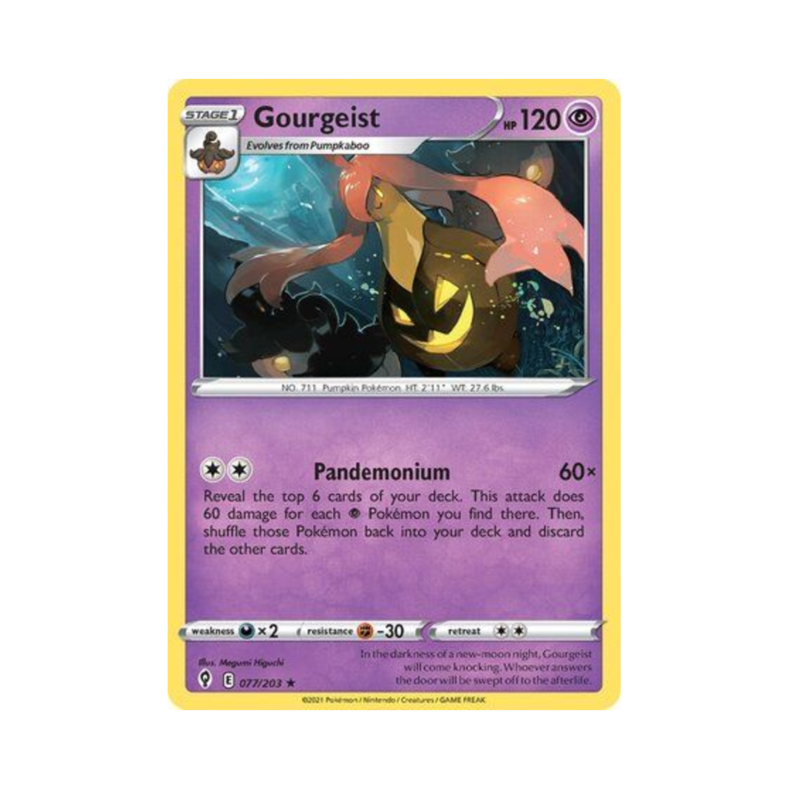 포켓몬 TCG 펌킨인 R 이볼빙 스카이즈 (영문판)(Pokemon TCG Gourgeist R Evolving Skies (English Ver.)) - 1