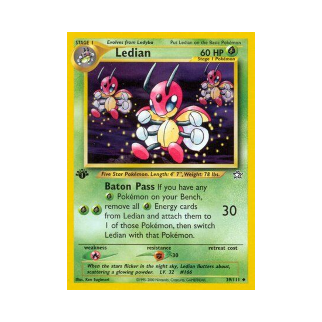 포켓몬 TCG 레디안 U 네오 제네시스 (영문판)(Pokemon TCG Ledian U Neo Genesis (English Ver.))