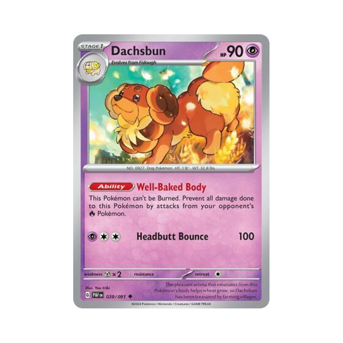 포켓몬 TCG 바우첼 U 팔데아 페이트 (영문판)(Pokemon TCG Dachsbun U Paldean Fates (English Ver.)) - 1
