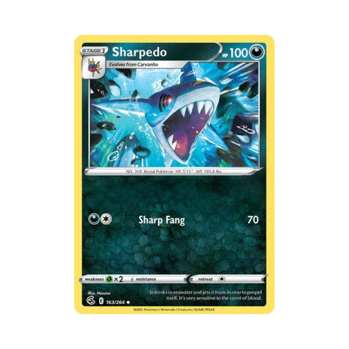 포켓몬 TCG 샤크니아 U 퓨전 스트라이크 (영문판)(Pokemon TCG Sharpedo U Fusion Strike (English Ver.))