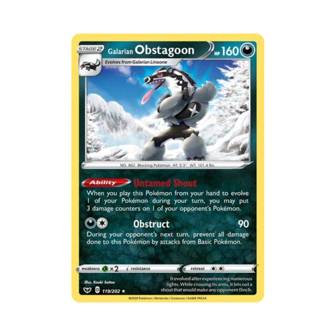 포켓몬 TCG 가라르 가로막구리 RH 소드 & 실드 (영문판)(Pokemon TCG Galarian Obstagoon RH Sword & Shield (English Ver.)) - 1