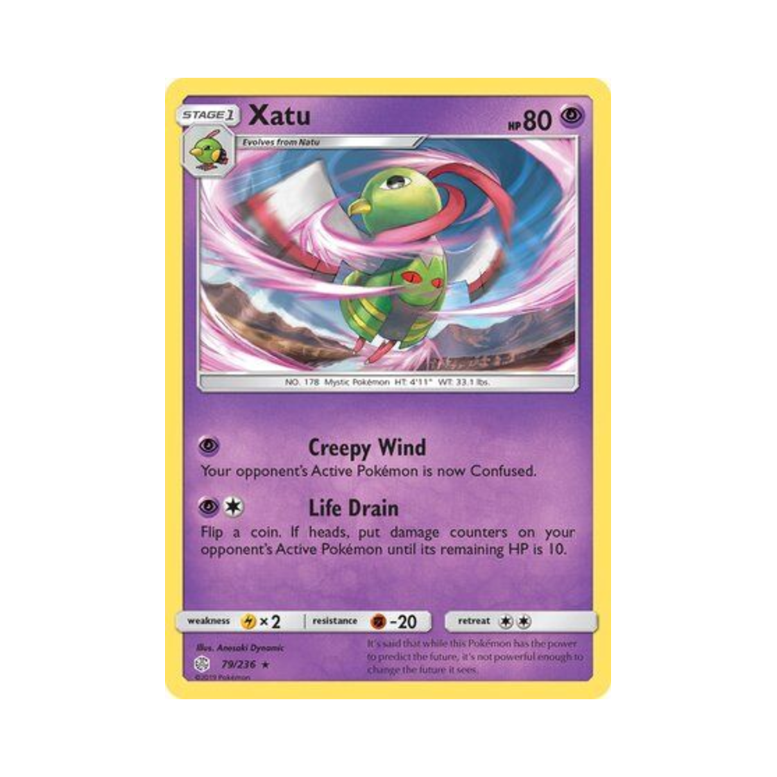 포켓몬 TCG 네이티오 R 코스믹 이클립스 (영문판)(Pokemon TCG Xatu R Cosmic Eclipse (English Ver.))