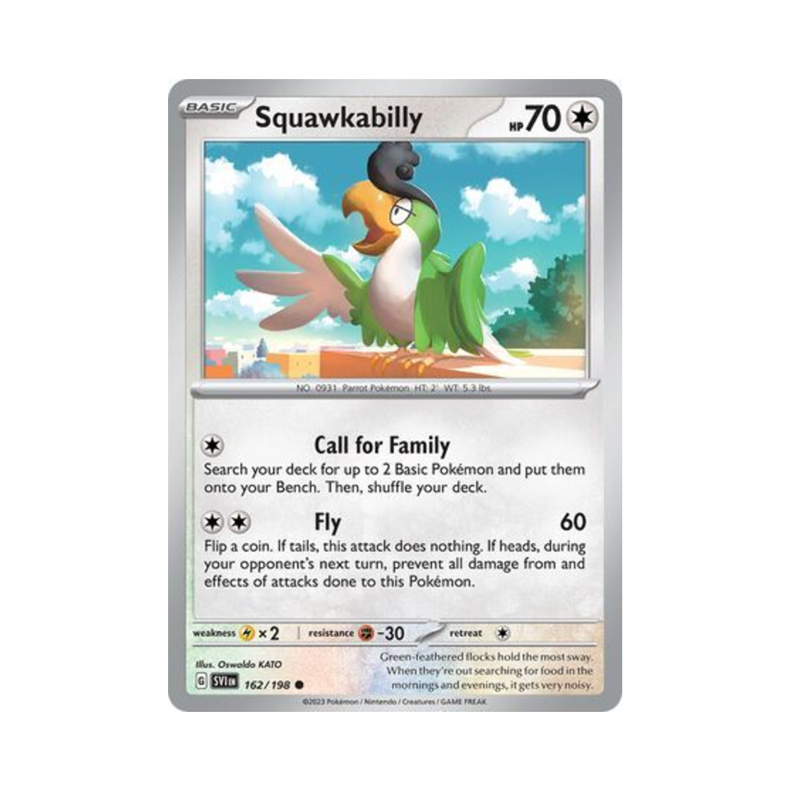 포켓몬 TCG 시비꼬 C 스칼렛 & 바이올렛 (영문판)(Pokemon TCG Squawkabilly C Scarlet & Violet (English Ver.)) - 1