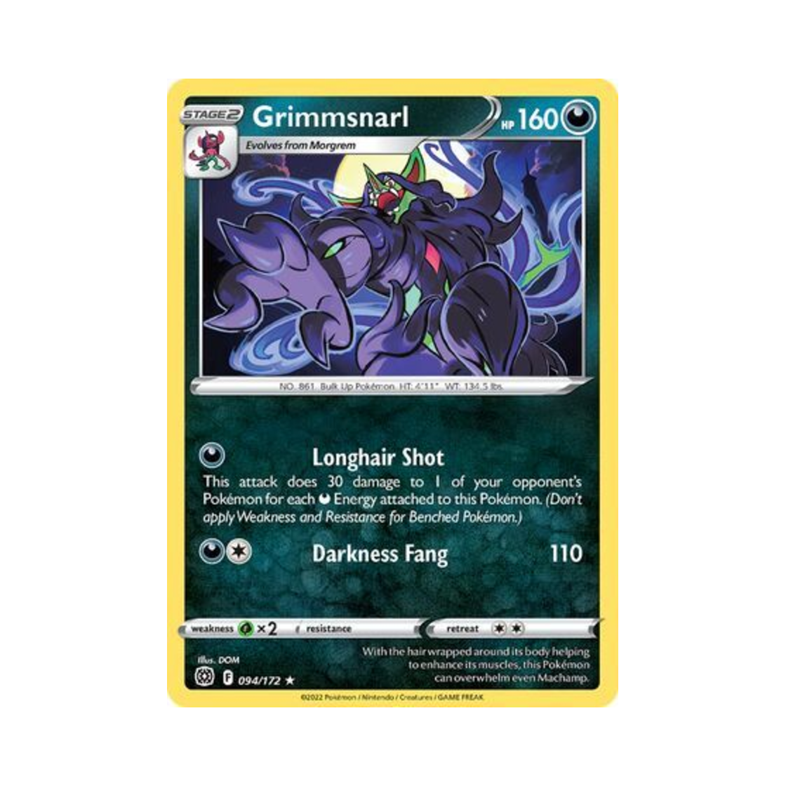 포켓몬 TCG 오롱털 R 브릴리언트 스타즈 (영문판)(Pokemon TCG Grimmsnarl R Brilliant Stars (English Ver.)) - 1