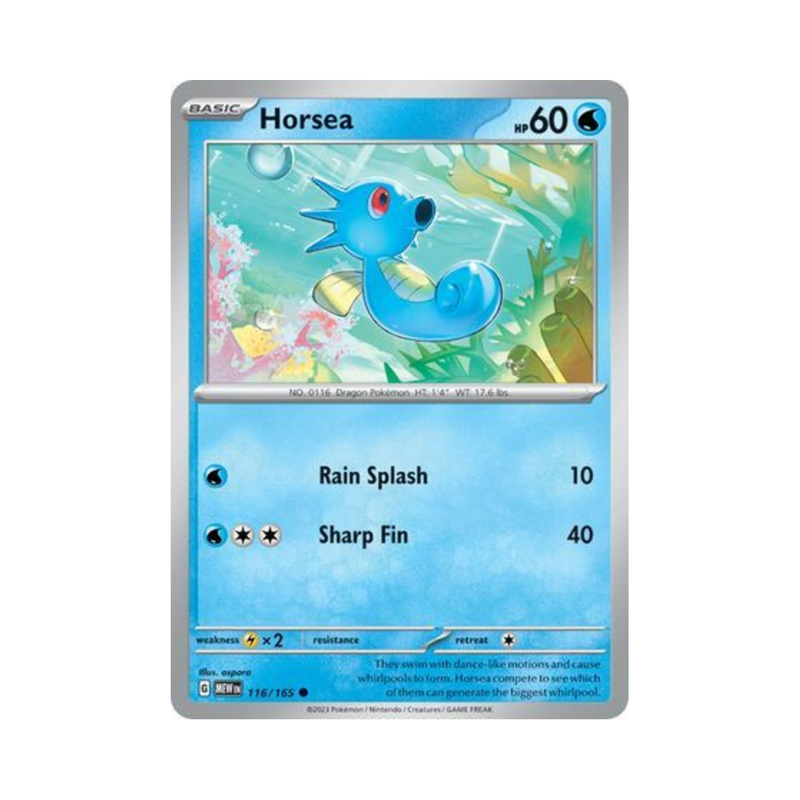 포켓몬 TCG 쏘드라 C 스칼렛 & 바이올렛 151 (영문판)(Pokemon TCG Horsea C Scarlet & Violet 151 (English Ver.)) - 1