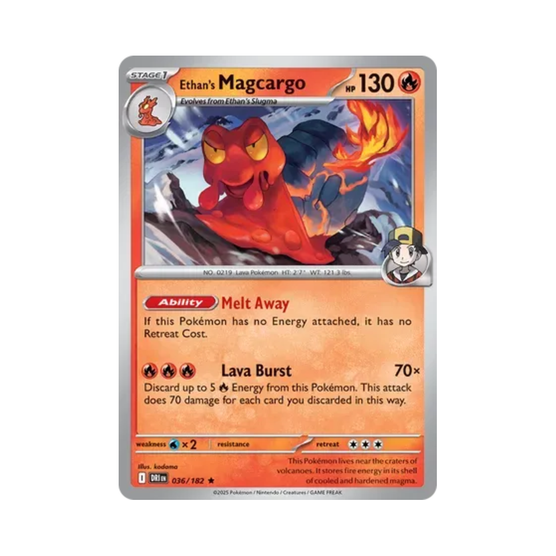 포켓몬 TCG 심향의 마그카르고 R 데스티니드 라이벌스 (영문판)(Pokemon TCG Ethan's Magcargo R Destined Rivals (English Ver.))