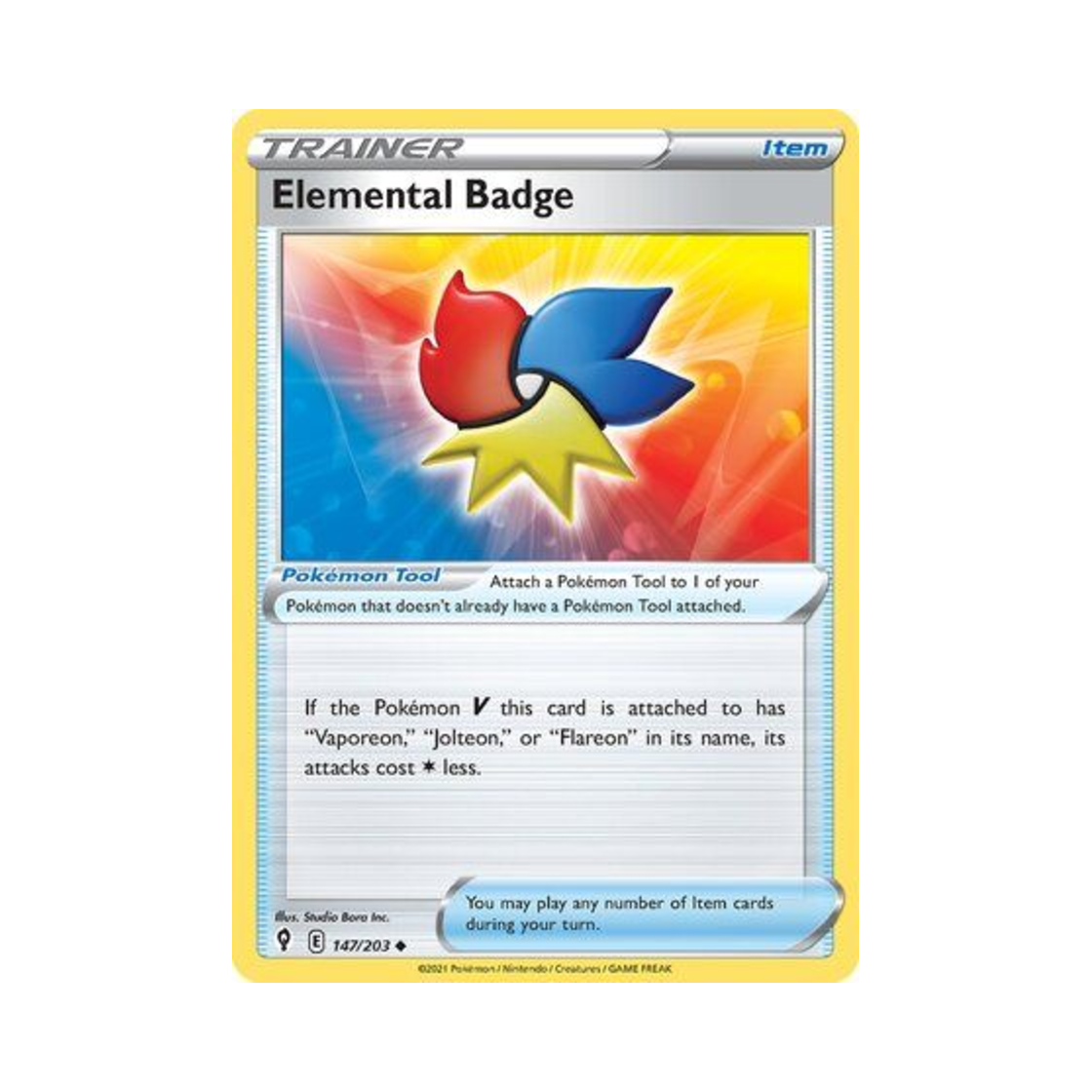 포켓몬 TCG 엘리멘탈 배지 U 이볼빙 스카이즈 (영문판)(Pokemon TCG Elemental Badge U Evolving Skies (English Ver.)) - 1