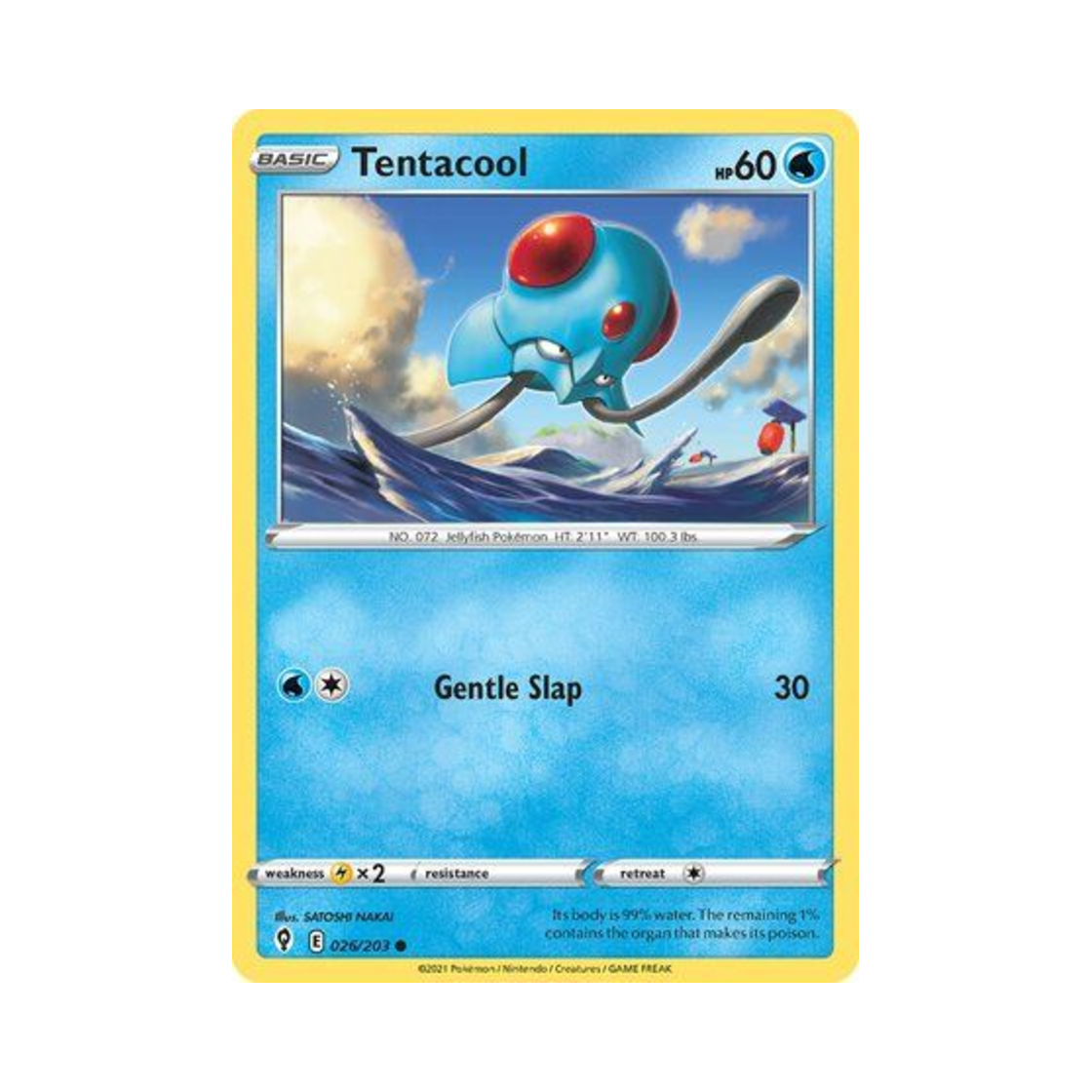 포켓몬 TCG 왕눈해 C 이볼빙 스카이즈 (영문판)(Pokemon TCG Tentacool C Evolving Skies (English Ver.)) - 1