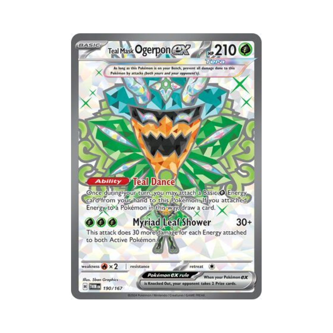 포켓몬 TCG 오거폰 벽록의 가면 ex UR 트와일라잇 마스커레이드 (영문판)(Pokemon TCG Teal Mask Ogerpon ex UR Twilight Masquerade (English Ver.)) - 1