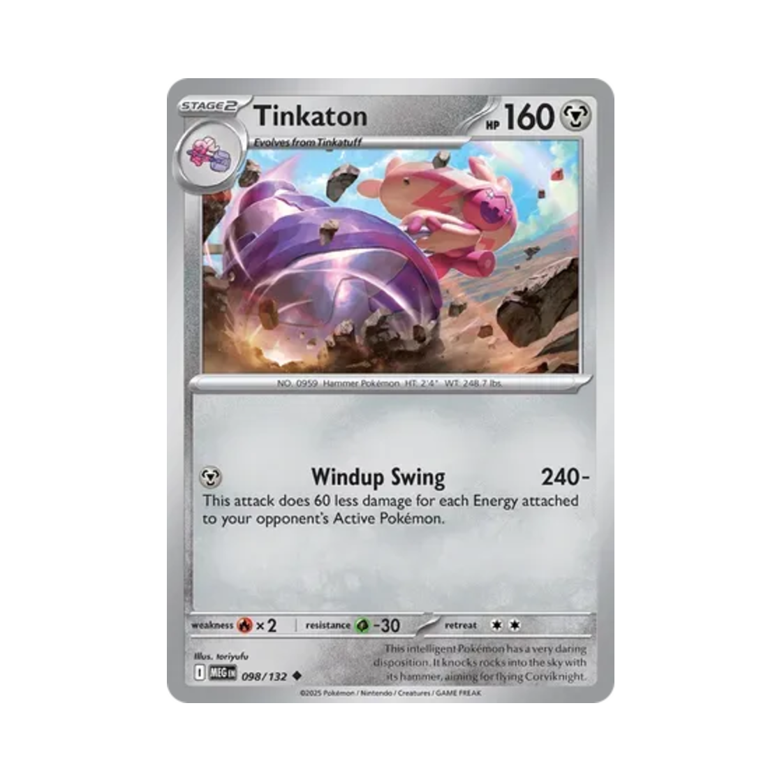 포켓몬 TCG 두드리짱 U 메가 에볼루션 (영문판)(Pokemon TCG Tinkaton U Mega Evolution (English Ver.)) - 1