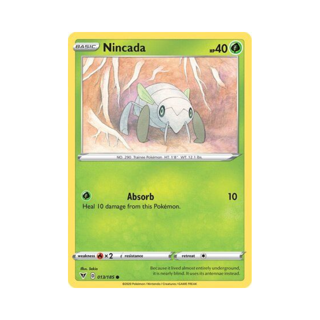 포켓몬 TCG 토중몬 C 비비드 볼티지 (영문판)(Pokemon TCG Nincada C Vivid Voltage (English Ver.)) - 1