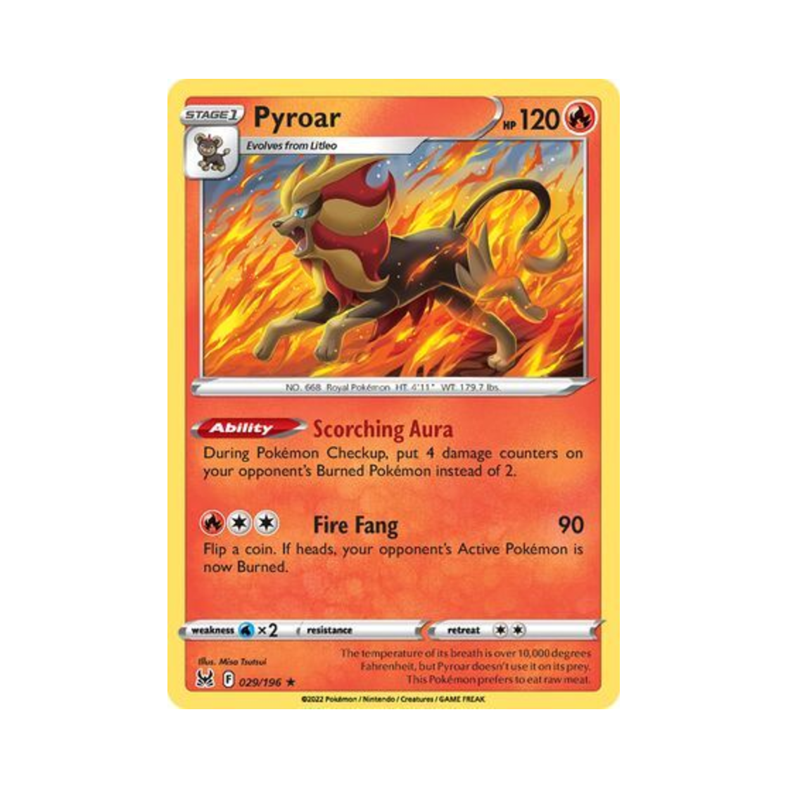 포켓몬 TCG 화염레오 RH 로스트 오리진 (영문판)(Pokemon TCG Pyroar RH Lost Origin (English Ver.))