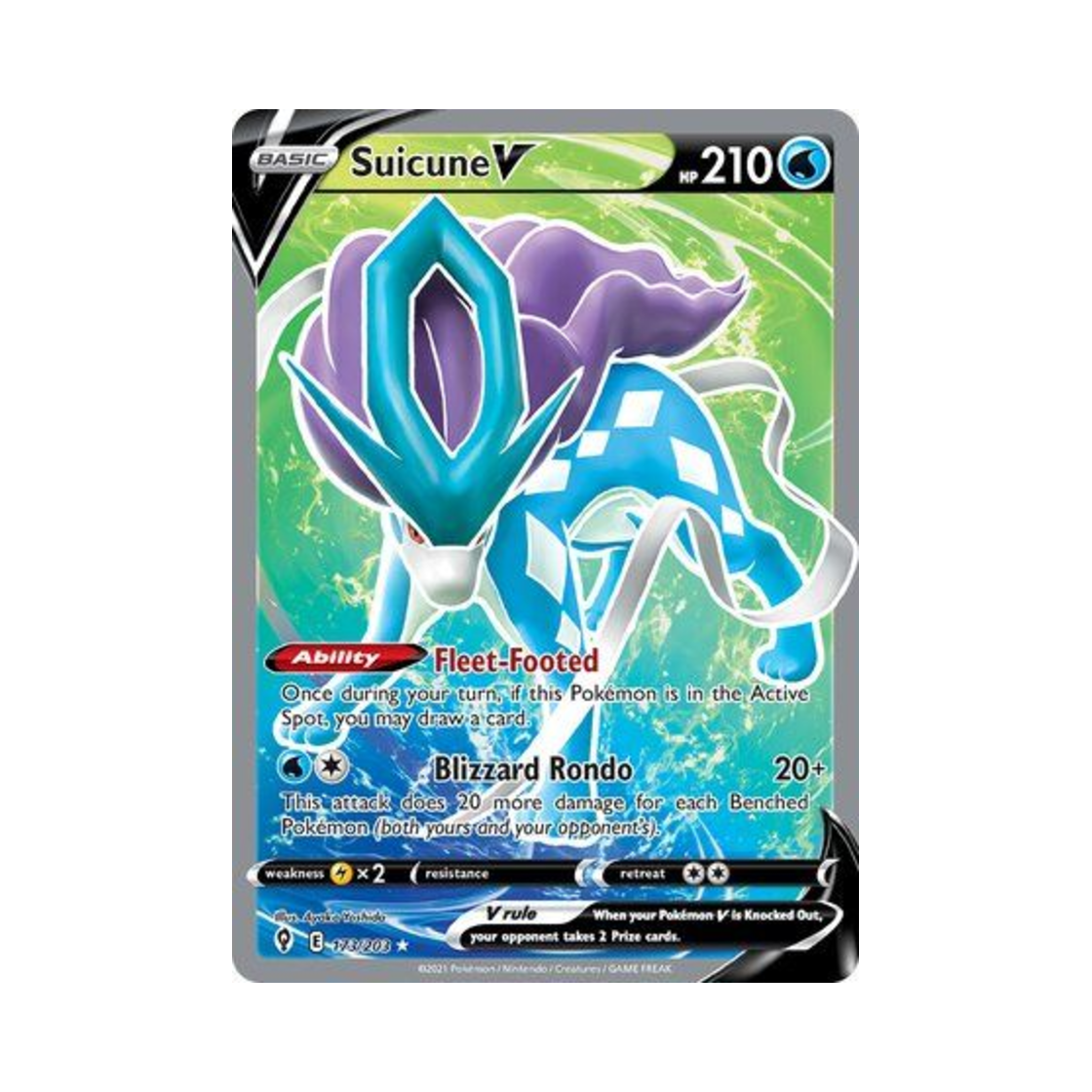 포켓몬 TCG 스이쿤 V RU 이볼빙 스카이즈 (영문판)(Pokemon TCG Suicune V RU Evolving Skies (English Ver.)) - 1