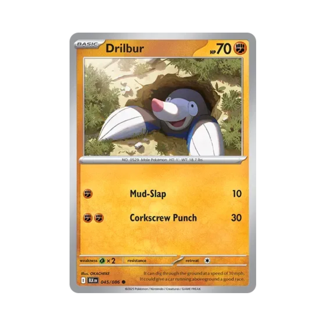 포켓몬 TCG 두더류 C 블랙볼트 (영문판)(Pokemon TCG Drilbur C Black Bolt (English Ver.)) - 1