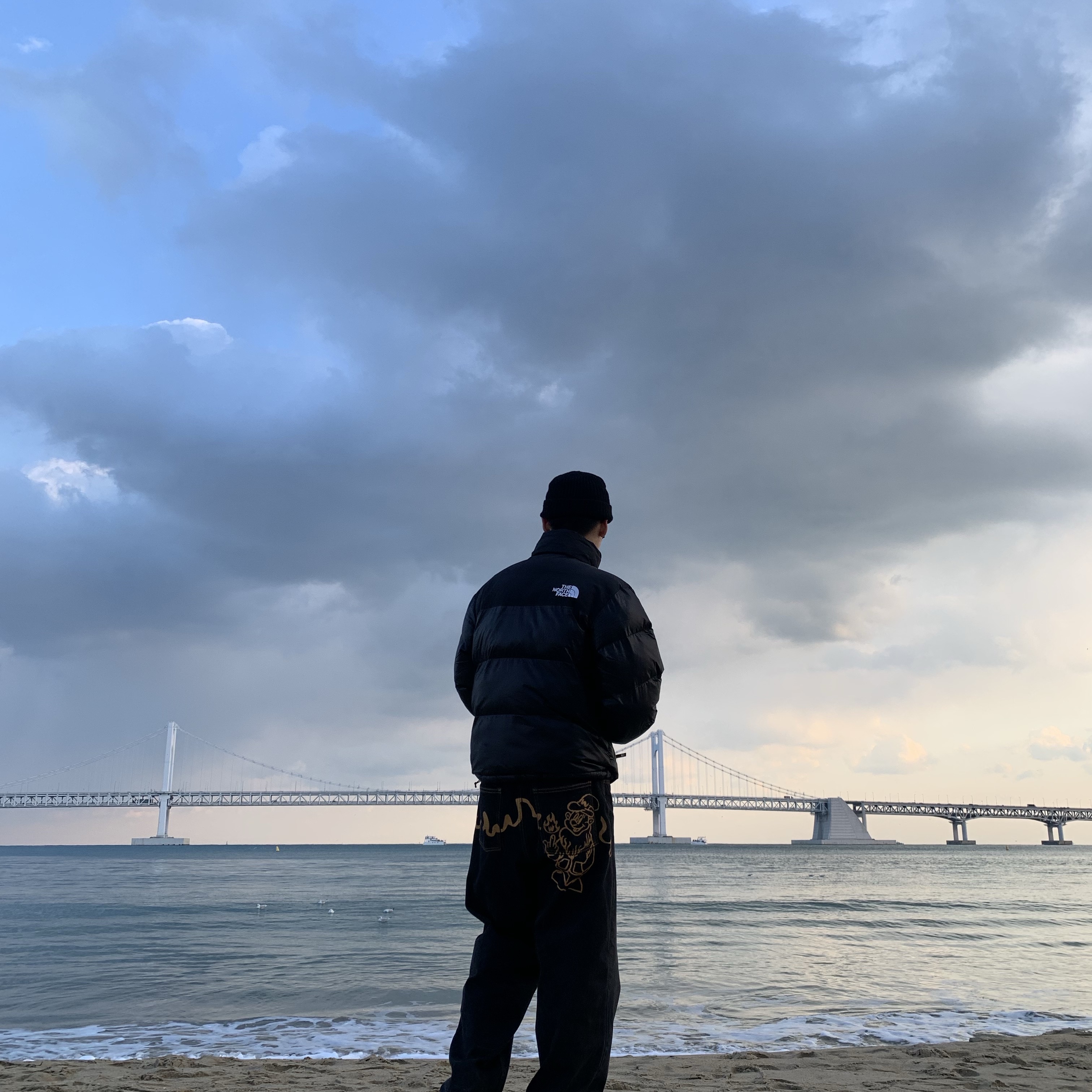 The North Face On Ball Jacket Black 착용 스타일