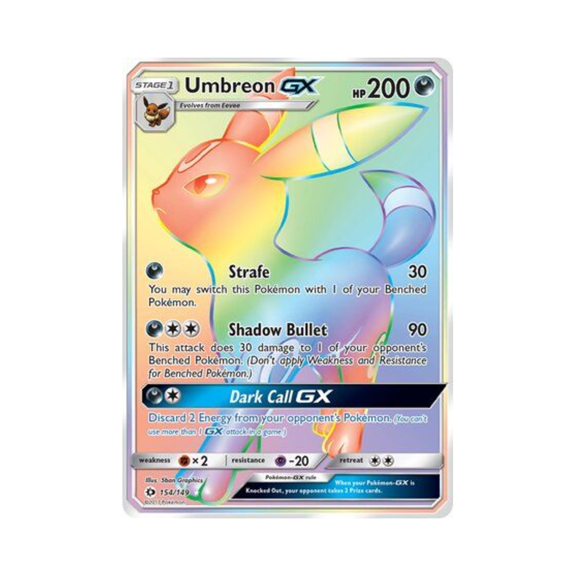 SUM154/149 Pokemon TCG Umbreon GX RR Sun & Moon (English Ver.)
