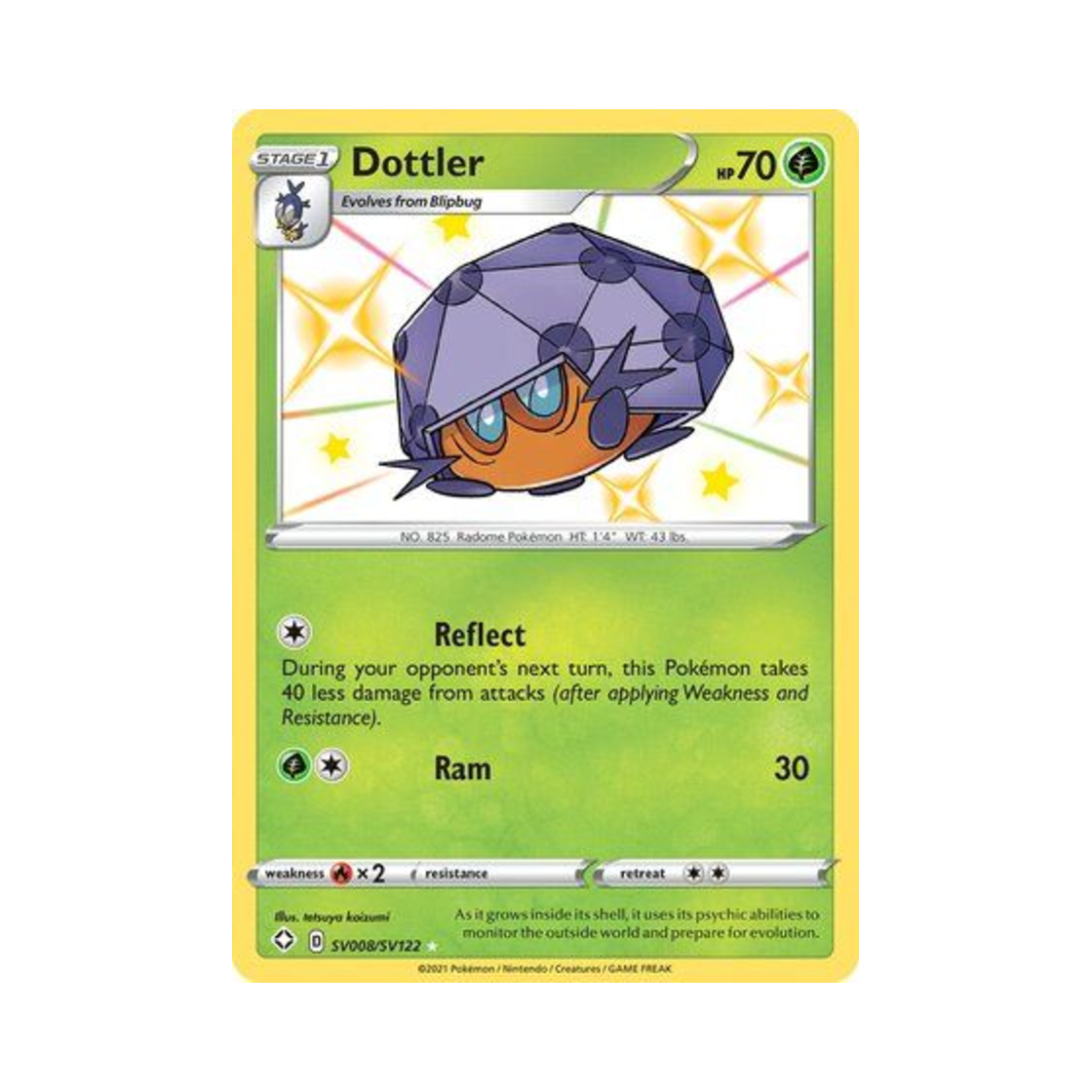 포켓몬 TCG 레돔벌레 RS 샤이닝 페이츠 (영문판)(Pokemon TCG Dottler RS Shining Fates (English Ver.))