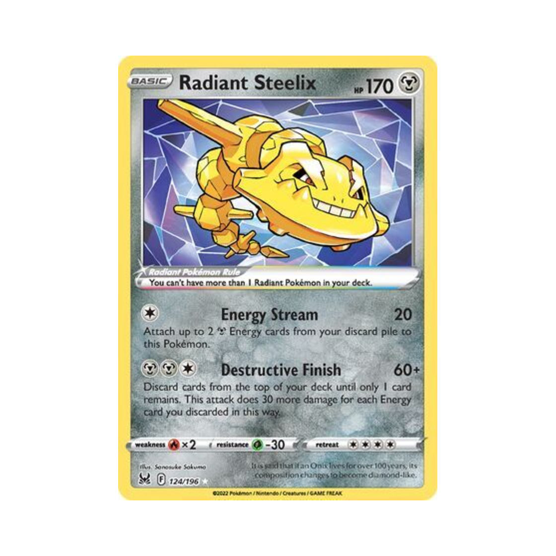 LOR124/196 Pokemon TCG Radiant Steelix RR Lost Origin (English Ver.)