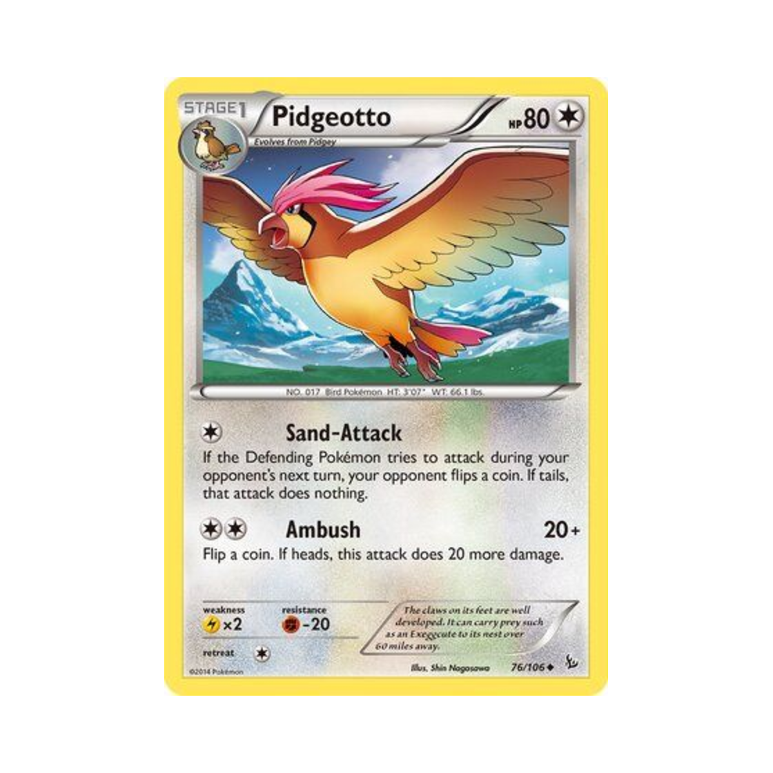 포켓몬 TCG 피죤 U 플래시파이어 (영문판)(Pokemon TCG Pidgeotto U Flashfire (English Ver.)) - 1