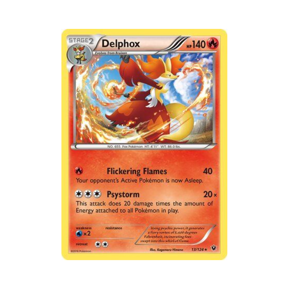 포켓몬 TCG 마폭시 RH 페이츠 컬라이드 (영문판)(Pokemon TCG Delphox RH Fates Collide (English Ver.))