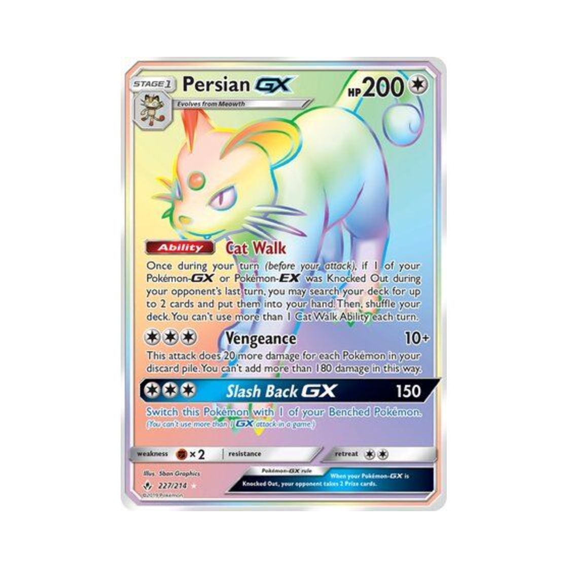 포켓몬 TCG 페르시온 GX RR 언브로큰 본즈 (영문판)(Pokemon TCG Persian GX RR Unbroken Bonds (English Ver.)) - 1