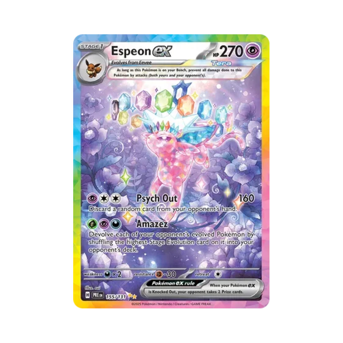 PRE155/131 Pokemon TCG Espeon ex SIR Prismatic Evolutions (English Ver.)