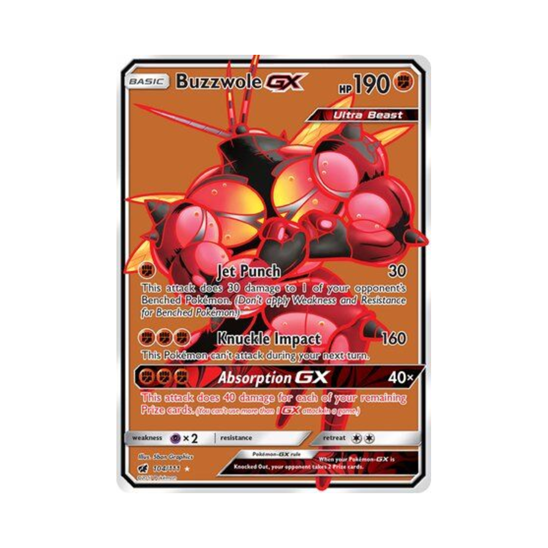 포켓몬 TCG 매시붕 GX RU 크림슨 인베이전 (영문판)(Pokemon TCG Buzzwole GX RU Crimson Invasion (English Ver.))