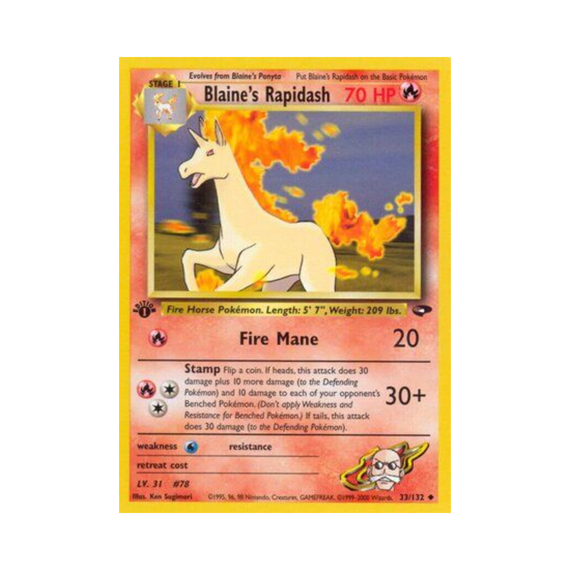 포켓몬 TCG 강연의 날쌩마 U 짐 첼린지 (영문판)(Pokemon TCG Blaine's Rapidash U Gym Challenge (English Ver.))