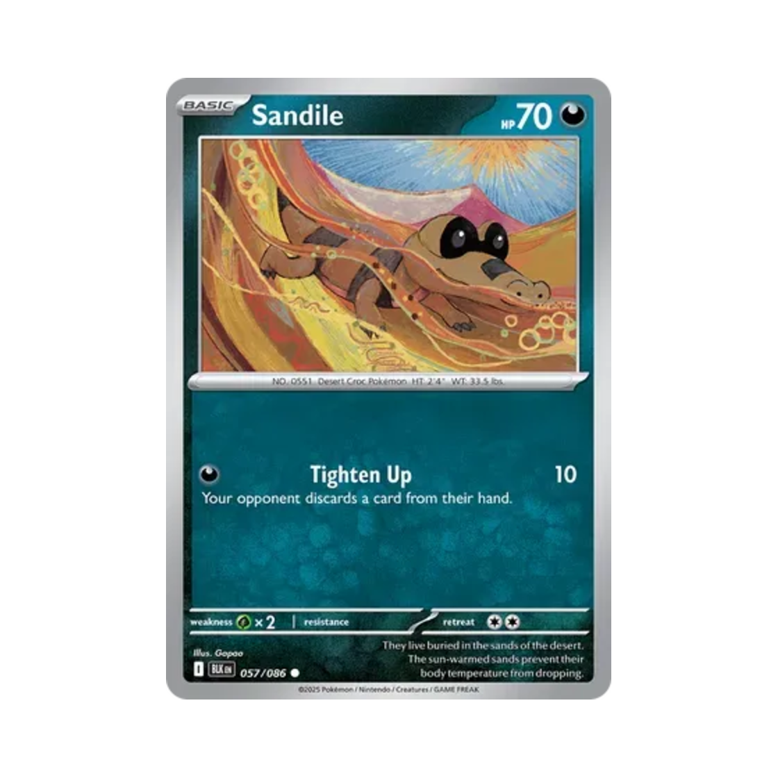 포켓몬 TCG 깜눈크 C 블랙볼트 (영문판)(Pokemon TCG Sandile C Black Bolt (English Ver.))