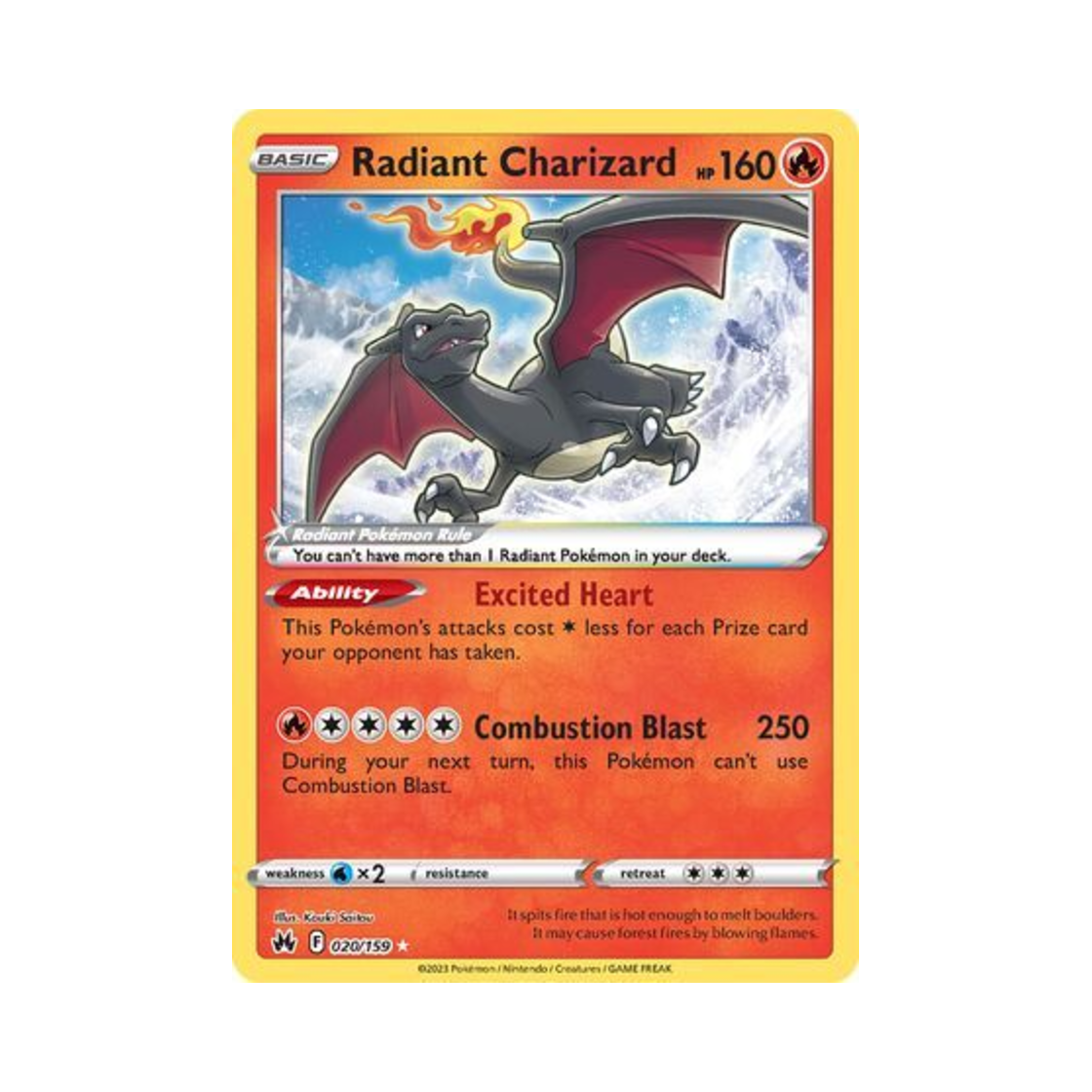 포켓몬 TCG 찬란한 리자몽 RR 크라운 제니스 (영문판)(Pokemon TCG Radiant Charizard RR Crown Zenith (English Ver.)) - 1