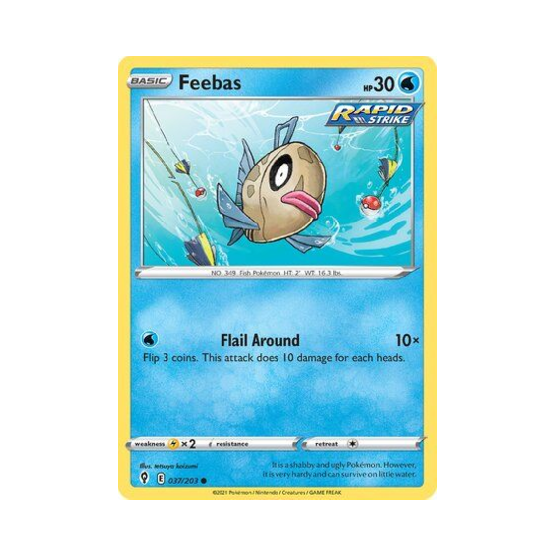 포켓몬 TCG 빈티나 C 이볼빙 스카이즈 (영문판)(Pokemon TCG Feebas C Evolving Skies (English Ver.))