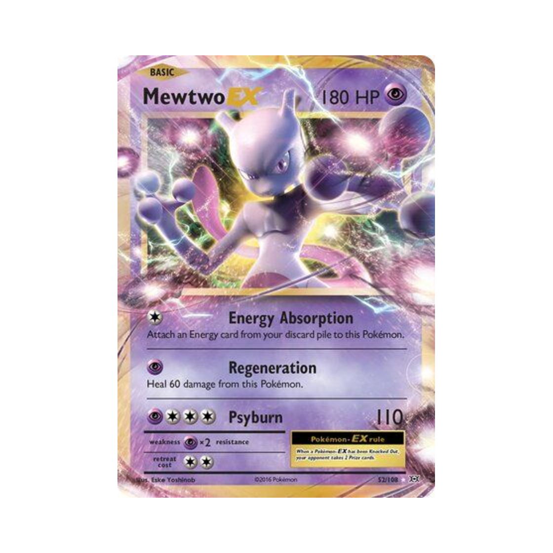 EVO52/108 Pokemon TCG Mewtwo EX RHE Evolutions (English Ver.)