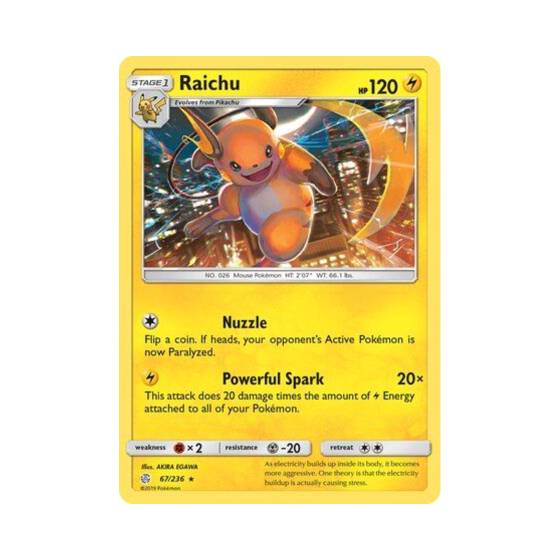 포켓몬 TCG 라이츄 R 코스믹 이클립스 (영문판)(Pokemon TCG Raichu R Cosmic Eclipse (English Ver.)) - 1