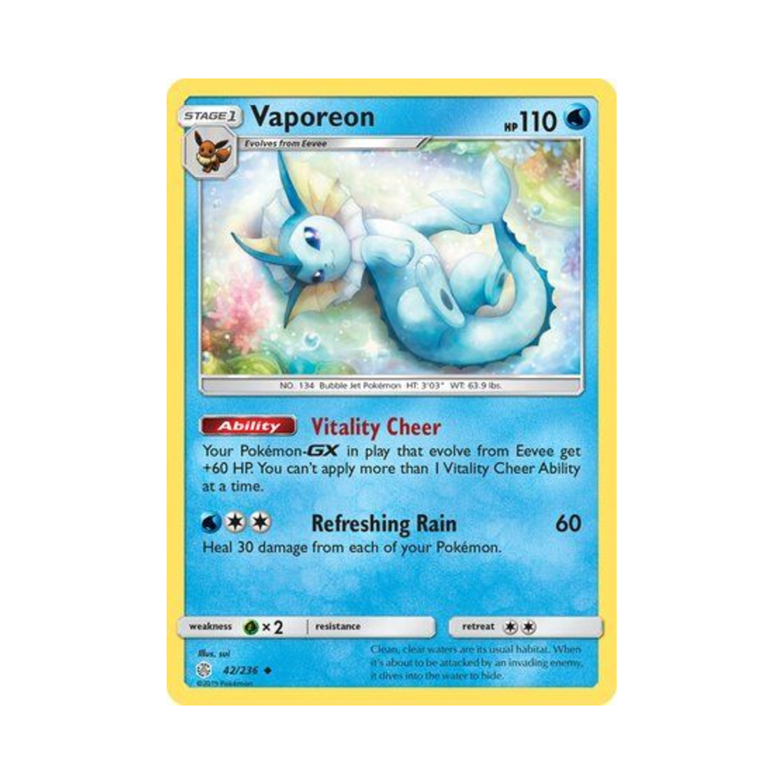 포켓몬 TCG 샤미드 U 코스믹 이클립스 (영문판)(Pokemon TCG Vaporeon U Cosmic Eclipse (English Ver.)) - 1