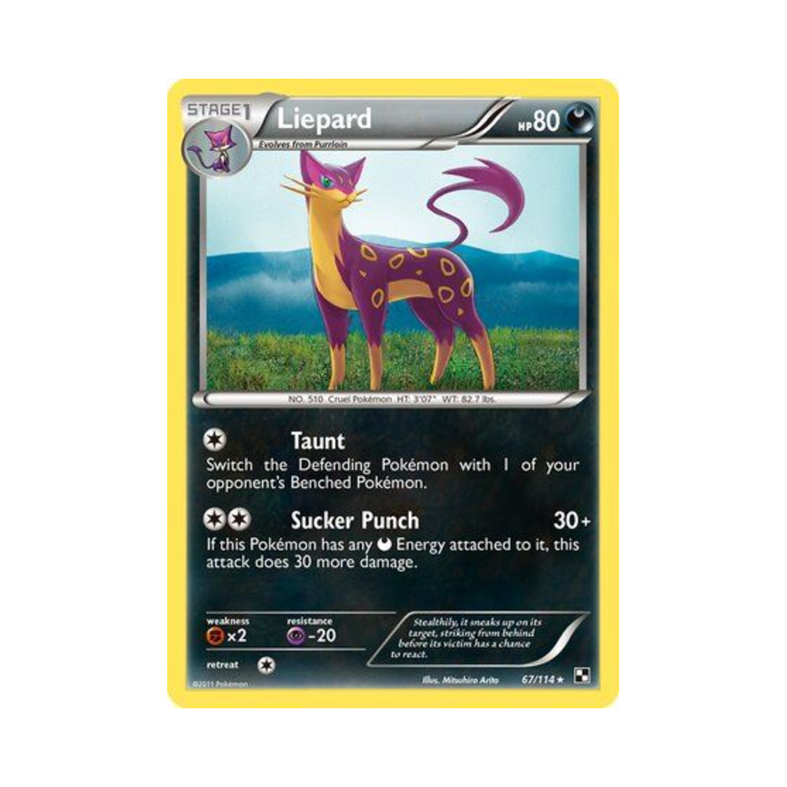 포켓몬 TCG 레파르다스 R 블랙 & 화이트 (영문판)(Pokemon TCG Liepard R Black & White (English Ver.))
