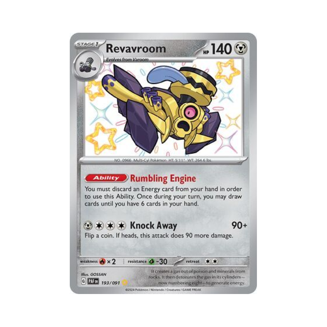 포켓몬 TCG 부르르룸 SR 팔데아 페이트 (영문판)(Pokemon TCG Revavroom SR Paldean Fates (English Ver.)) - 1