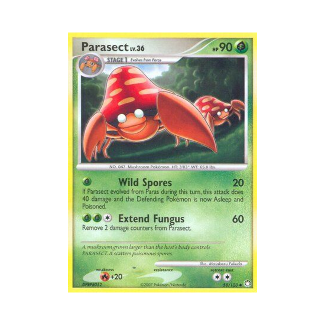 포켓몬 TCG 파라섹트 U 미스터리어스 트레져스 (영문판)(Pokemon TCG Parasect U Mysterious Treasures (English Ver.))