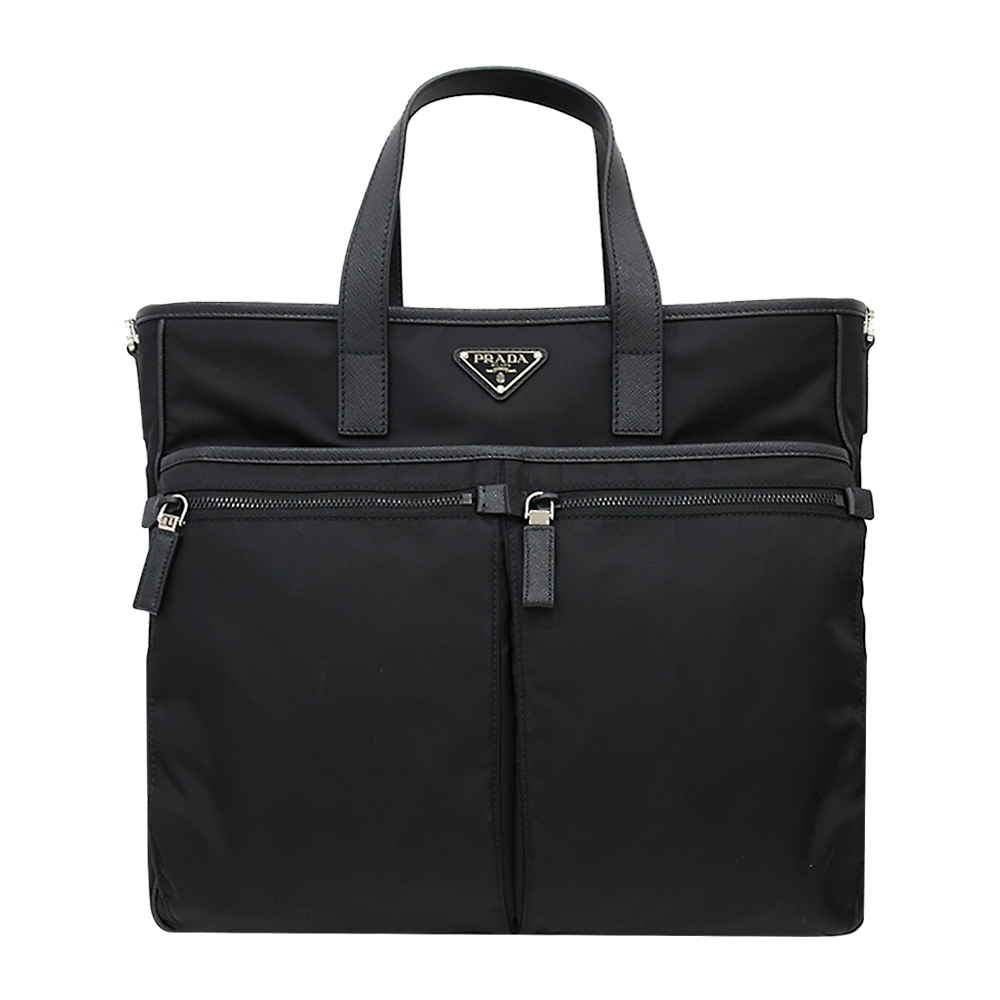 2VG860 2DMH F0002 [15%쿠폰]Prada Re-Nylon Saffiano Triangle Logo Tote Bag Black