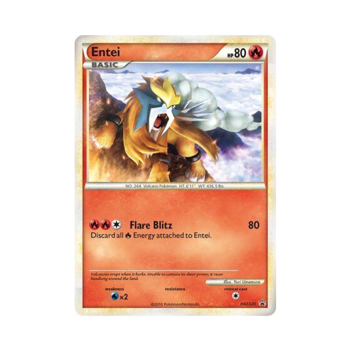 포켓몬 TCG 앤테이 P 하트골드 & 소울실버 프로모카드 (영문판)(Pokemon TCG Entei P HeartGold & SoulSilver Promos (English Ver.))
