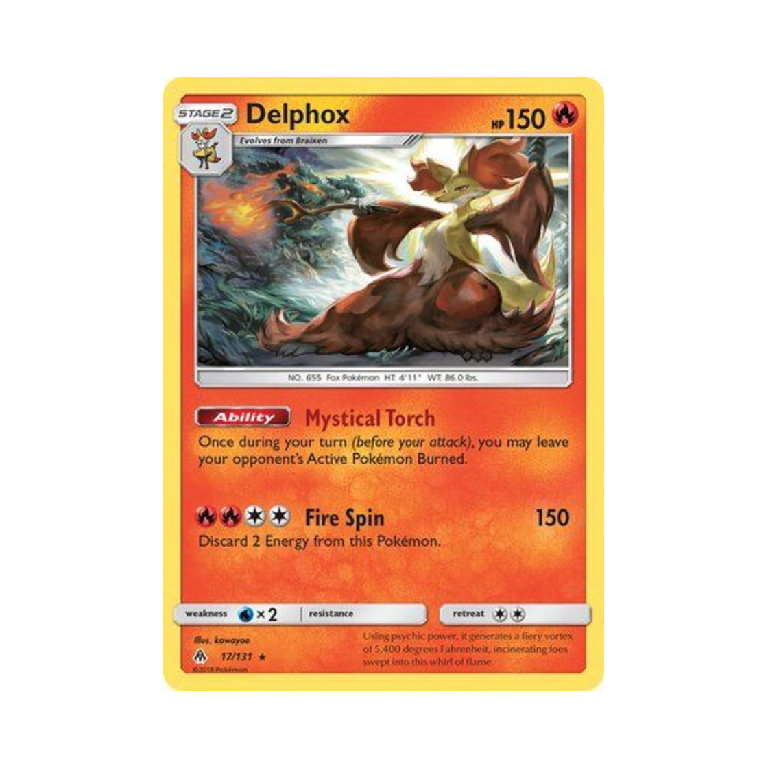 포켓몬 TCG 마폭시 RH 포비든 라이트 (영문판)(Pokemon TCG Delphox RH Forbidden Light (English Ver.))