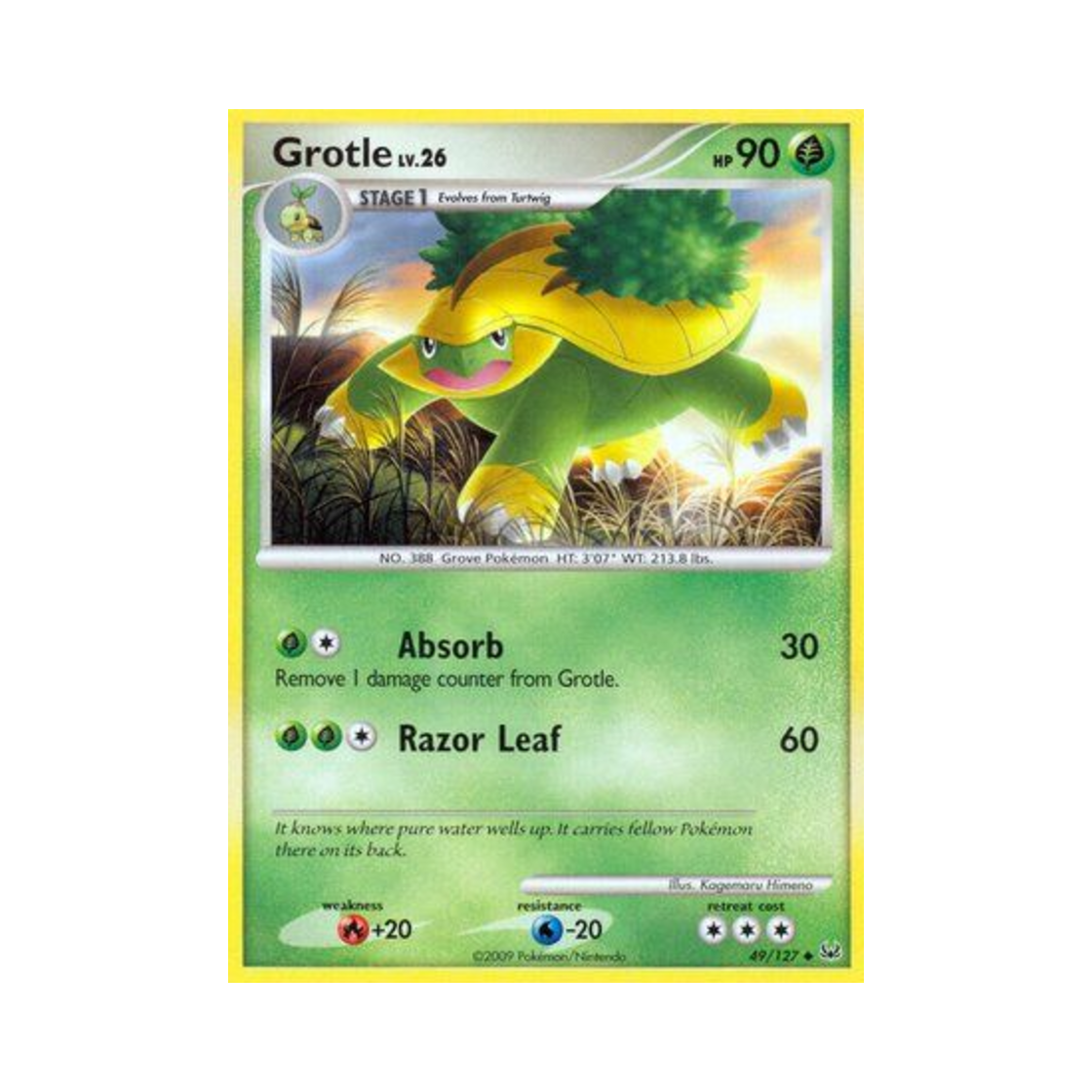 포켓몬 TCG 수풀부기 U 플래티넘 (영문판)(Pokemon TCG Grotle U Platinum (English Ver.))