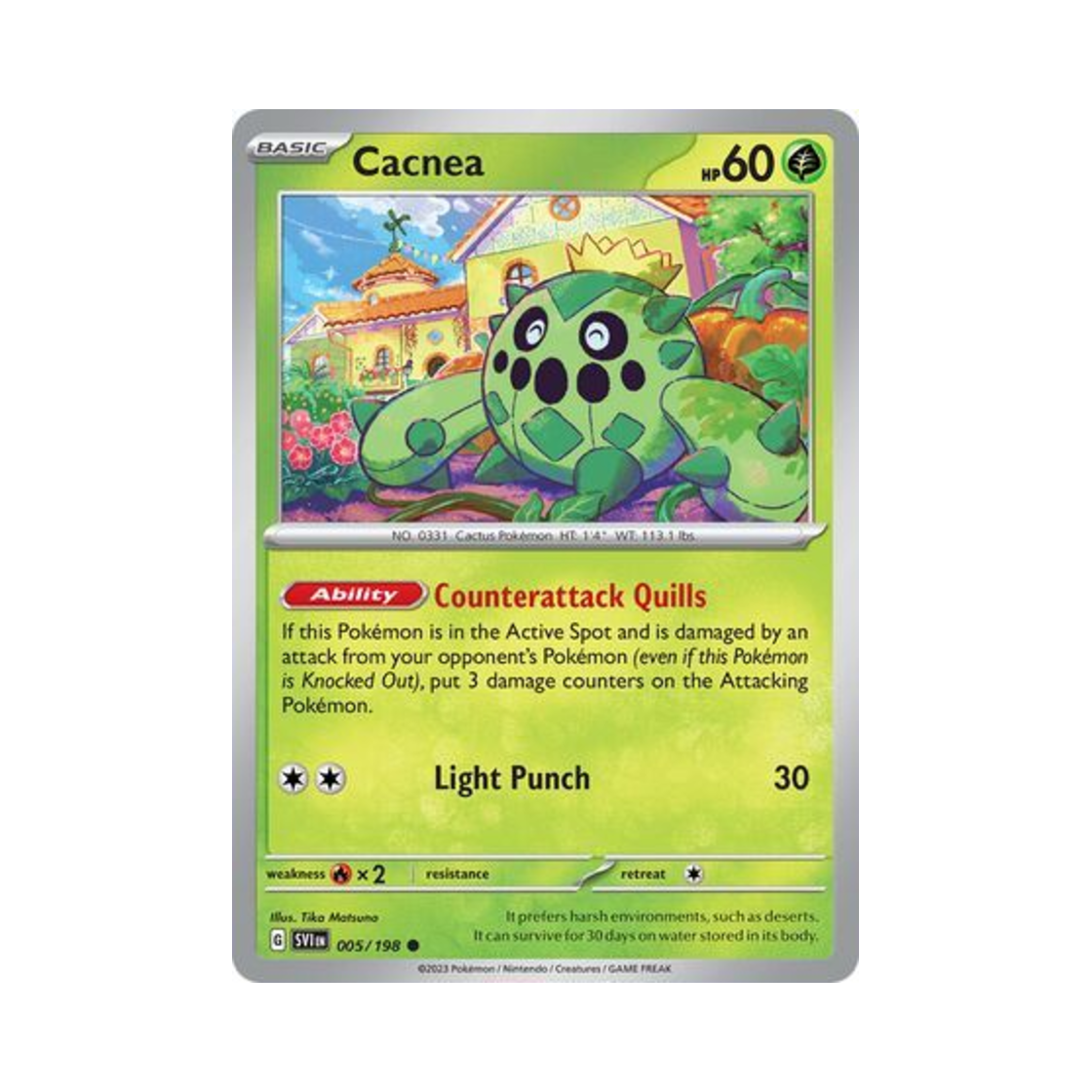 포켓몬 TCG 선인왕 C 스칼렛 & 바이올렛 (영문판)(Pokemon TCG Cacnea C Scarlet & Violet (English Ver.)) - 1