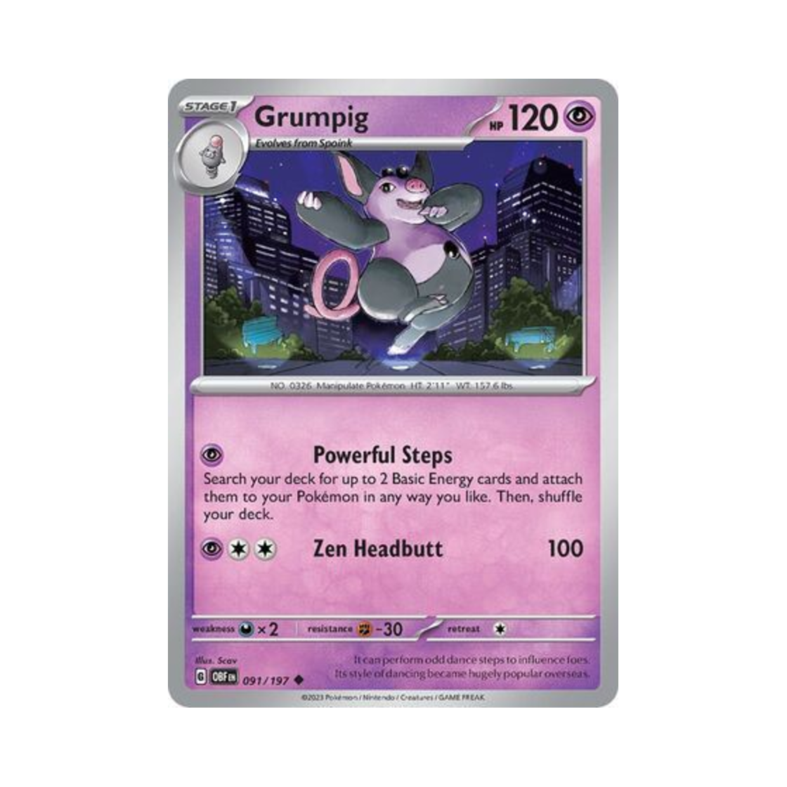 포켓몬 TCG 피그킹 U 옵시디언 플레임즈 (영문판)(Pokemon TCG Grumpig U Obsidian Flames (English Ver.)) - 1