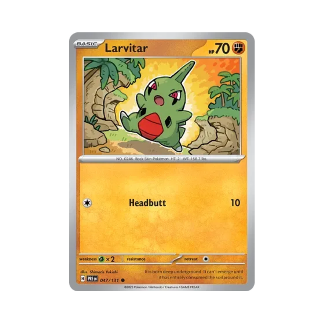 PRE047/131 Pokemon TCG Larvitar C Prismatic Evolutions (English Ver.)