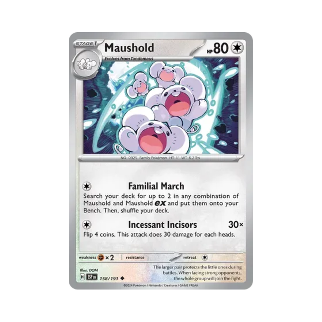 포켓몬 TCG 파밀리쥐 U 서징 스파크 (영문판)(Pokemon TCG Maushold U Surging Sparks (English Ver.)) - 1