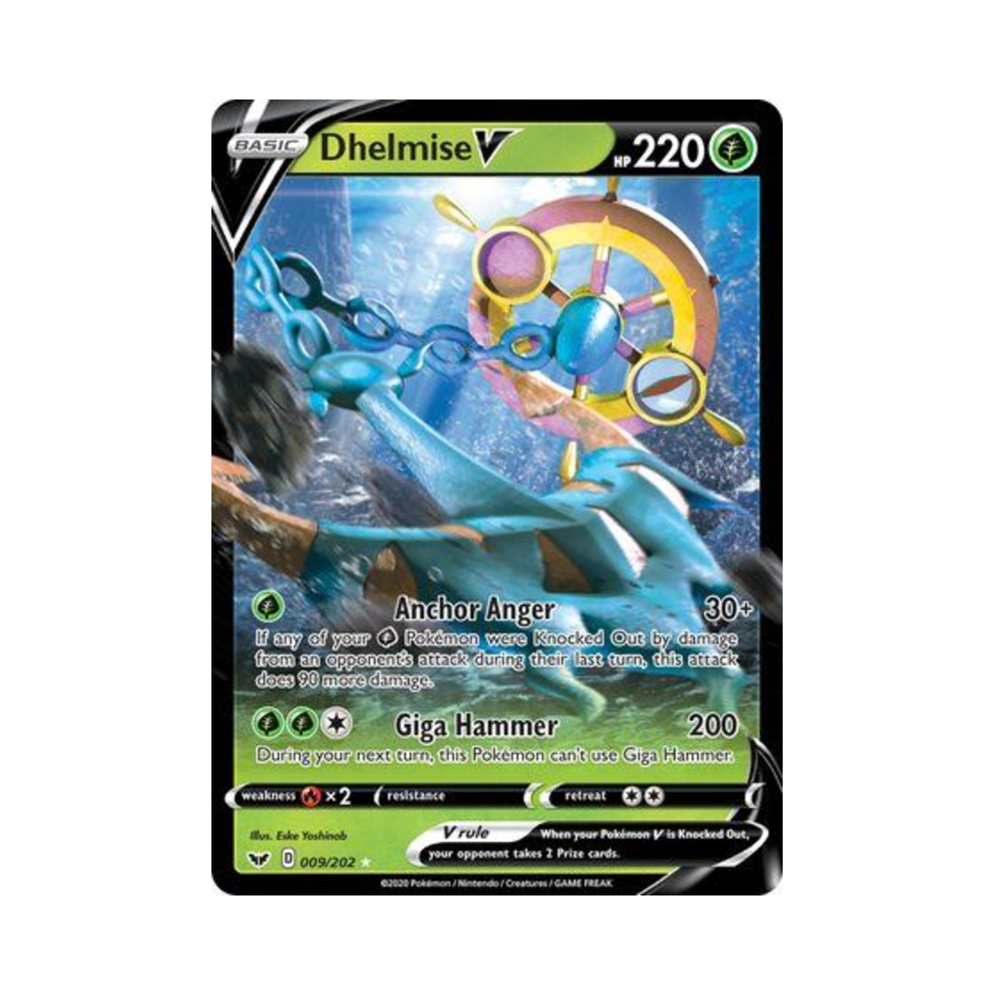 포켓몬 TCG 타타륜 V HRV 소드 & 실드 (영문판)(Pokemon TCG Dhelmise V HRV Sword & Shield (English Ver.))